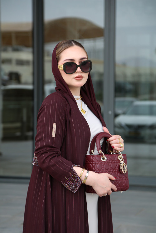 عباية فاخرة مخروزة - مارون