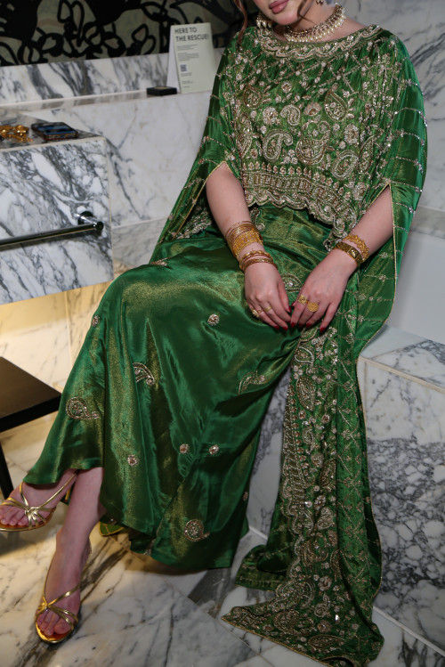 فستان تراثي هندي- اخضر