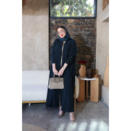Practical navy blue abaya