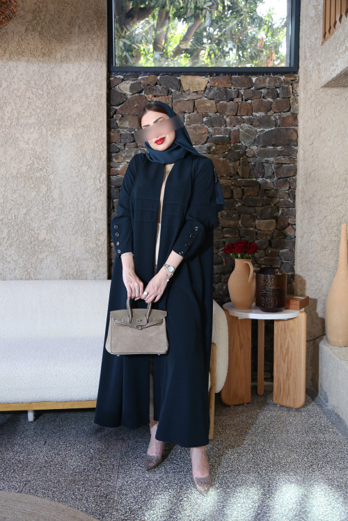 Practical navy blue abaya