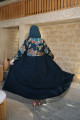 Turquoise jacket abaya