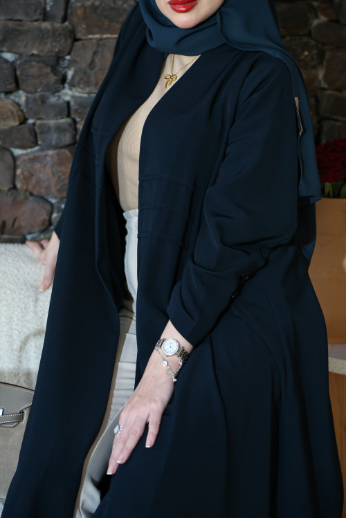 Practical navy blue abaya