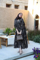 Gray patterned abaya