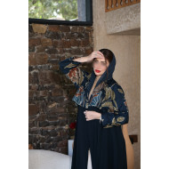 Turquoise jacket abaya