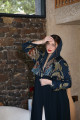 Turquoise jacket abaya