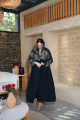 Turquoise jacket abaya