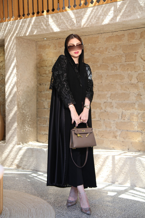 Lace jacket abaya