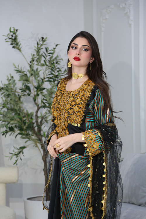 Traditional turquoise dress