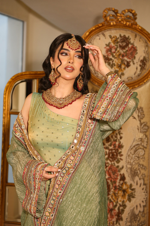 بشت المرايا- Crushed Mint green