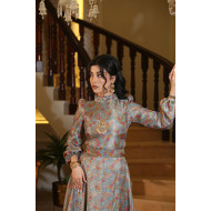 طقم سماوي- skirt set