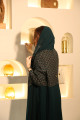 Green turquoise patterned abaya