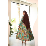 Vintage Blocks Print Abaya