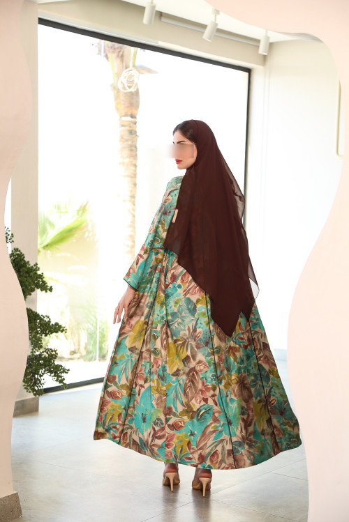 Vintage Blocks Print Abaya