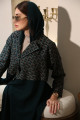 Green turquoise patterned abaya