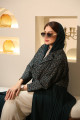 Green turquoise patterned abaya