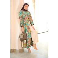 Vintage Blocks Print Abaya