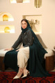 Green turquoise patterned abaya