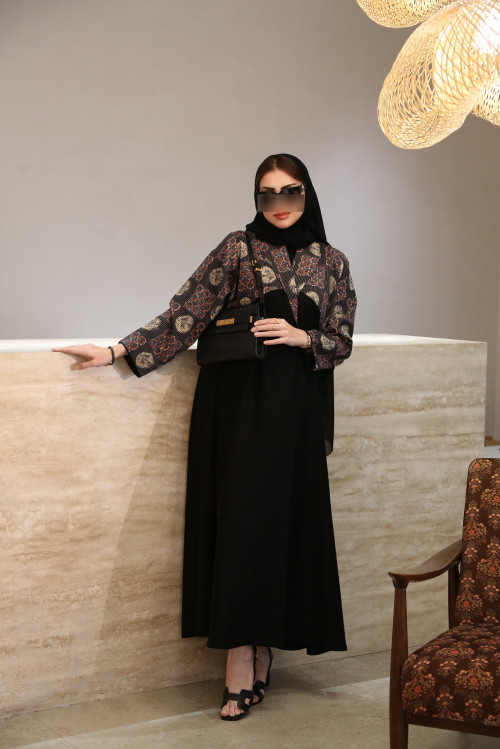 Black abaya with Indian cotton