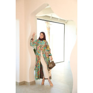 عباية Vintage Blocks Print