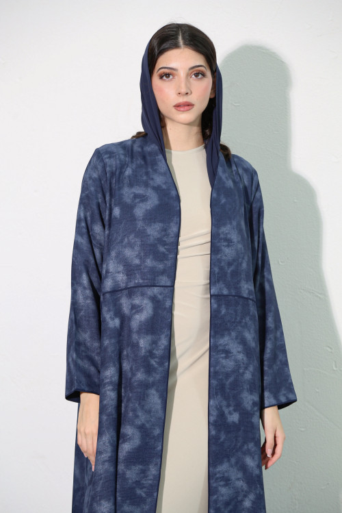 Practical navy blue abaya