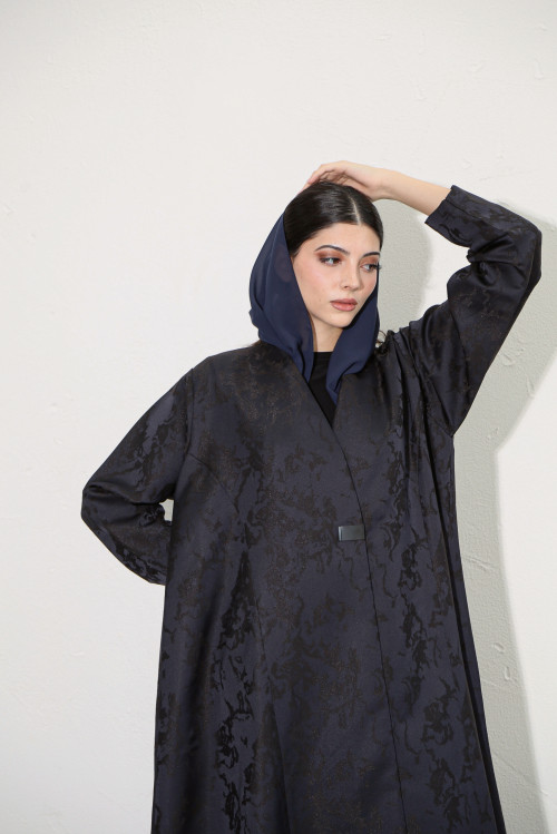 Viscose abaya in navy blue