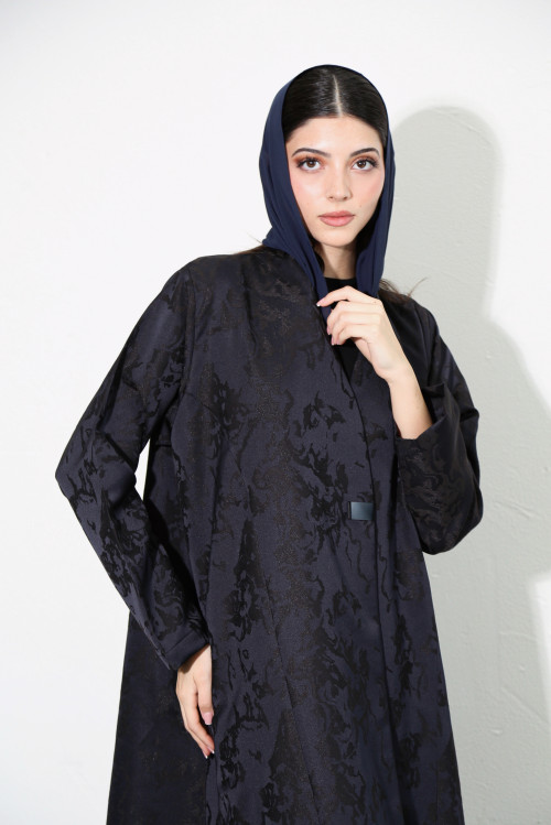 Viscose abaya in navy blue