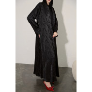 Wavy jacquard abaya