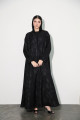 Practical abaya patterned with leaves
