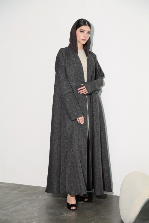 Gray Linen Abaya