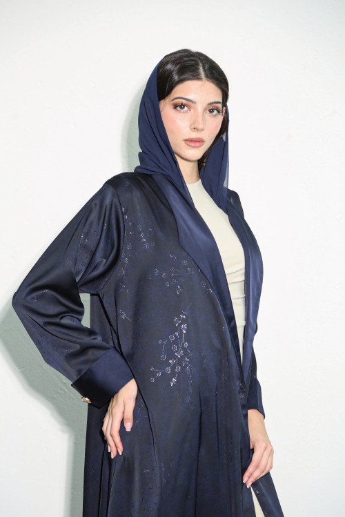Viscose abaya in navy color