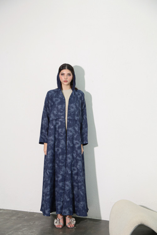 Practical navy blue abaya