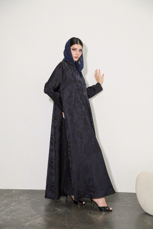 Viscose abaya in navy blue