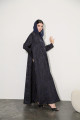 Viscose abaya in navy blue