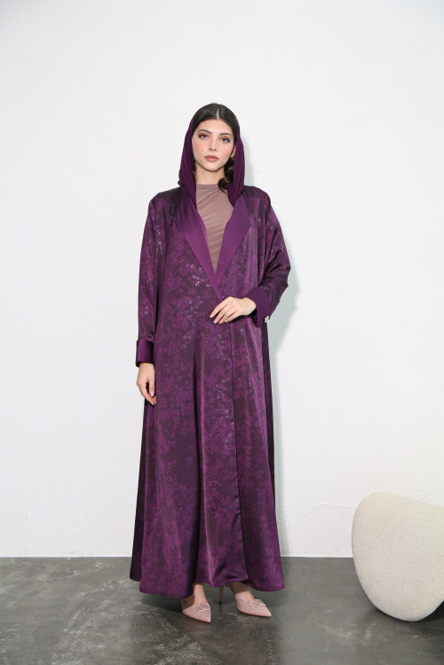 Purple viscose abaya