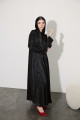 Wavy jacquard abaya