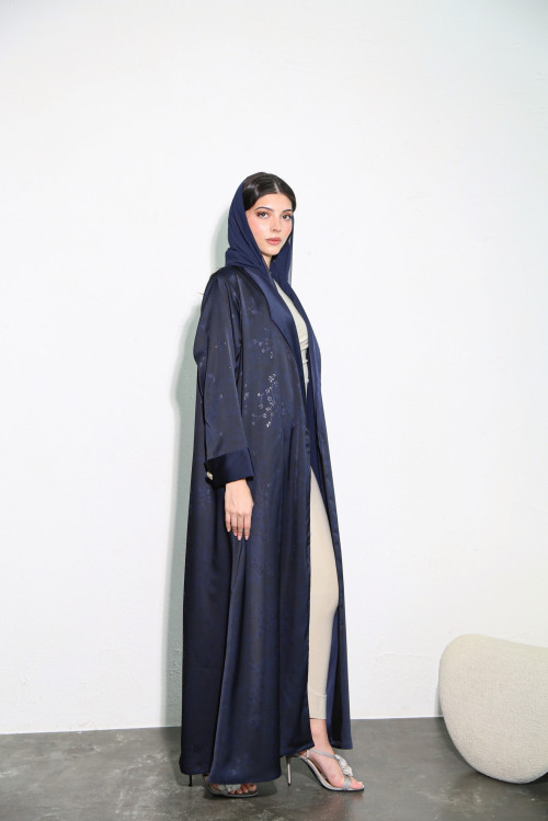 Viscose abaya in navy color
