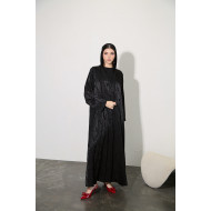 Wavy jacquard abaya