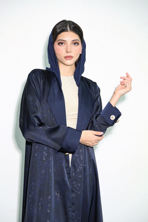 Viscose abaya in navy color
