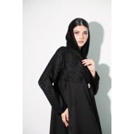 Black abaya with a luxurious pearl button