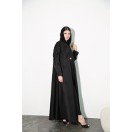 Black abaya with a luxurious pearl button