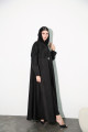 Black abaya with a luxurious pearl button