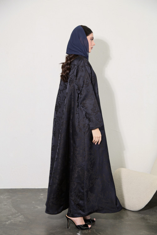Viscose abaya in navy blue