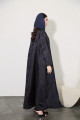 Viscose abaya in navy blue