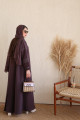 Practical abaya with gray buttons