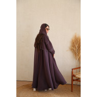 Practical abaya with gray buttons