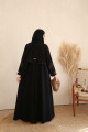 Practical abaya with caramel buttons