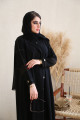 Practical abaya with caramel buttons