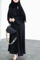 Practical abaya with wavy jacquard material