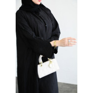 Distinctive abaya with touches of patterns and black beads