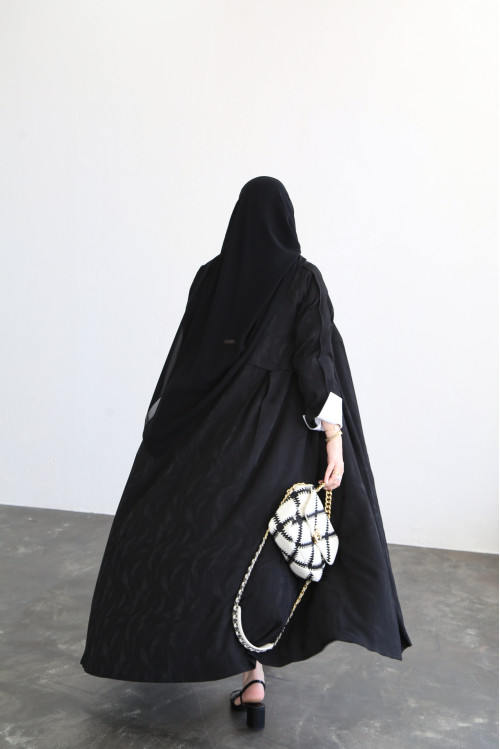 Cloche abaya with hidden pleats